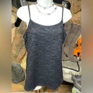 Spaghetti strap lace tank top